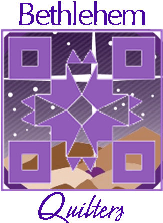 The Bethlehem Star Logo as a quilt square with the words "Bethlehem Quilters".